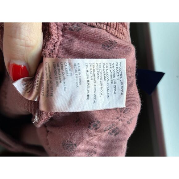 PILCRO Women's Rose Corduroy Slim Boyfriend Crop 5 Pocket Mid Rise Pant Size 32 - Picture 10 of 11